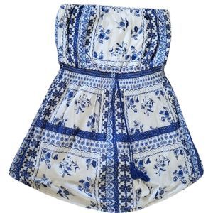 Xhilaration | Women's XXL Blue and White Romper